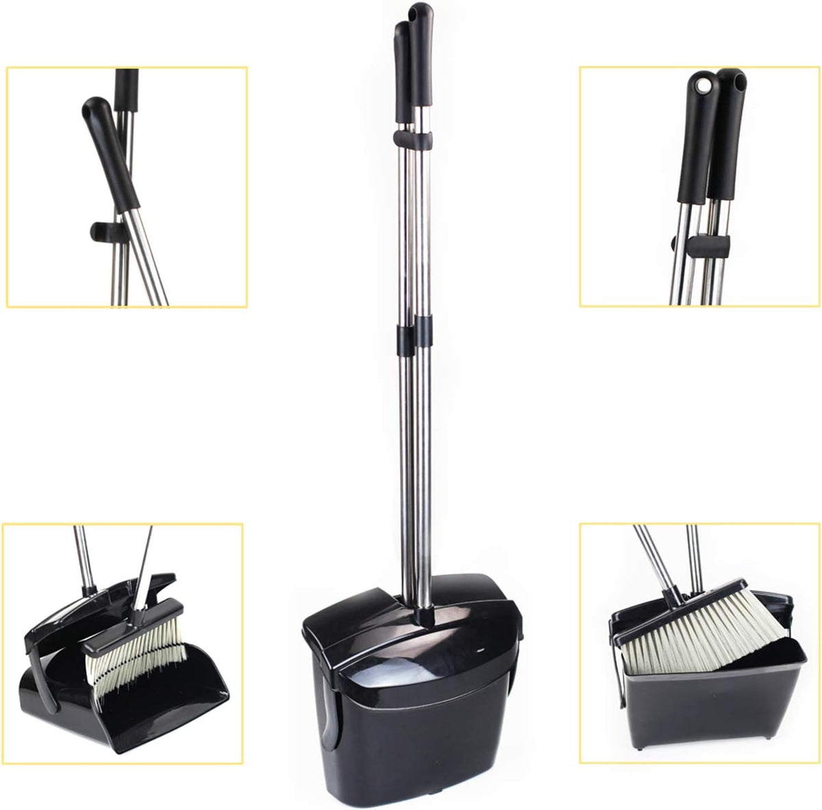 Broom and Dustpan Commercial Long Handle Sweep Set and Lobby Broom Upright Grips Sweep Set with