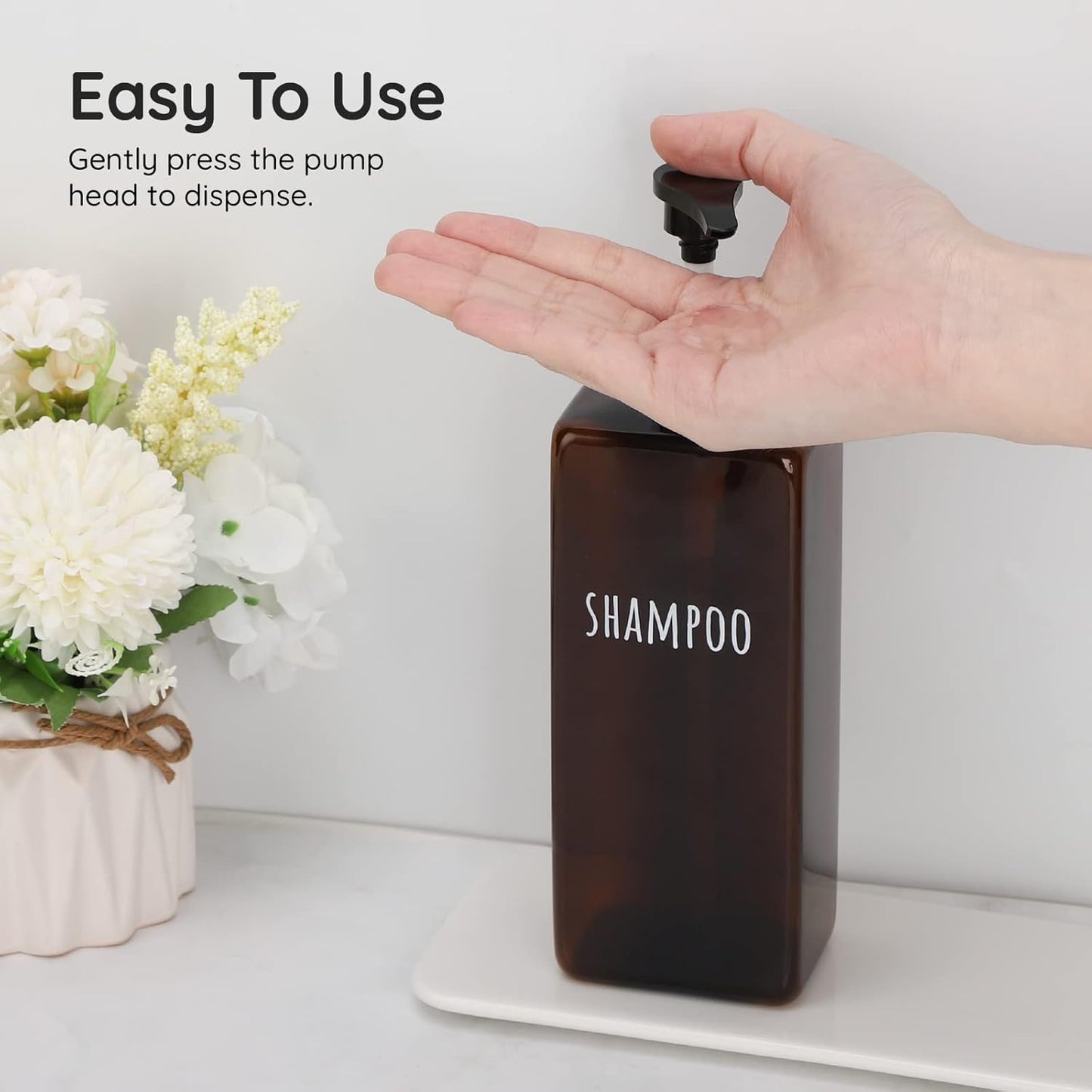 Segbeauty Shampoo and Conditioner Dispenser, 3 Packs 16.9oz Refillable Bathroom Soap Dispenser Set