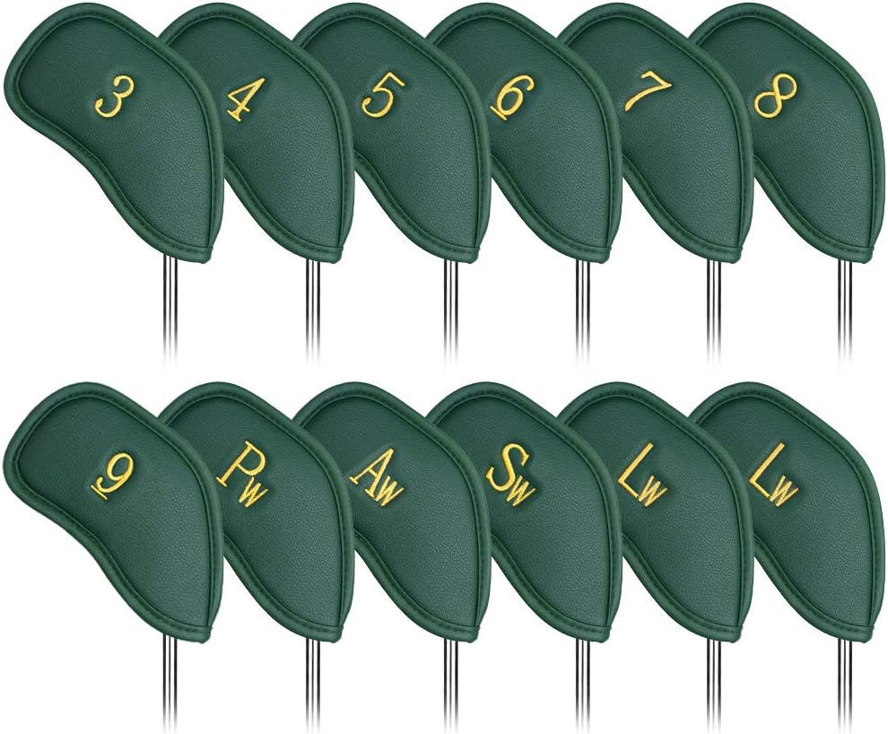 CRAFTSMAN GOLF 12pcs or 1pc Thick Synthetic Leather Golf Iron Head Covers Set Headcover Fit All
