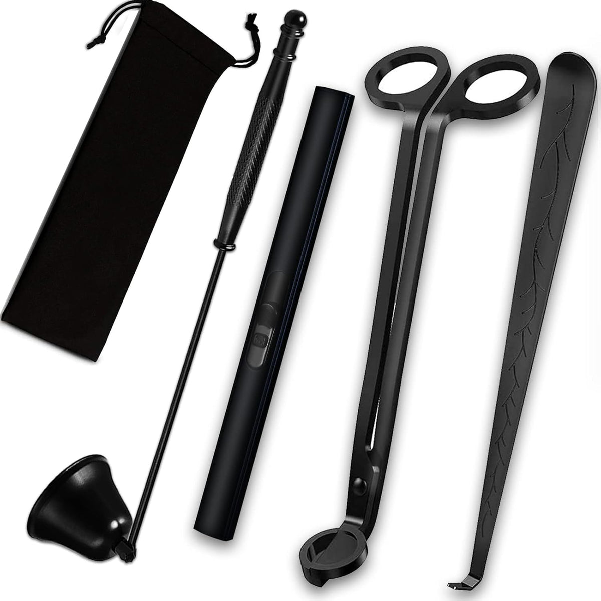 4IN1 Candle Accessory Set, Rechargeable Candle Lighter, Candle Wick Trimmer Cutter, Candle Snuffer