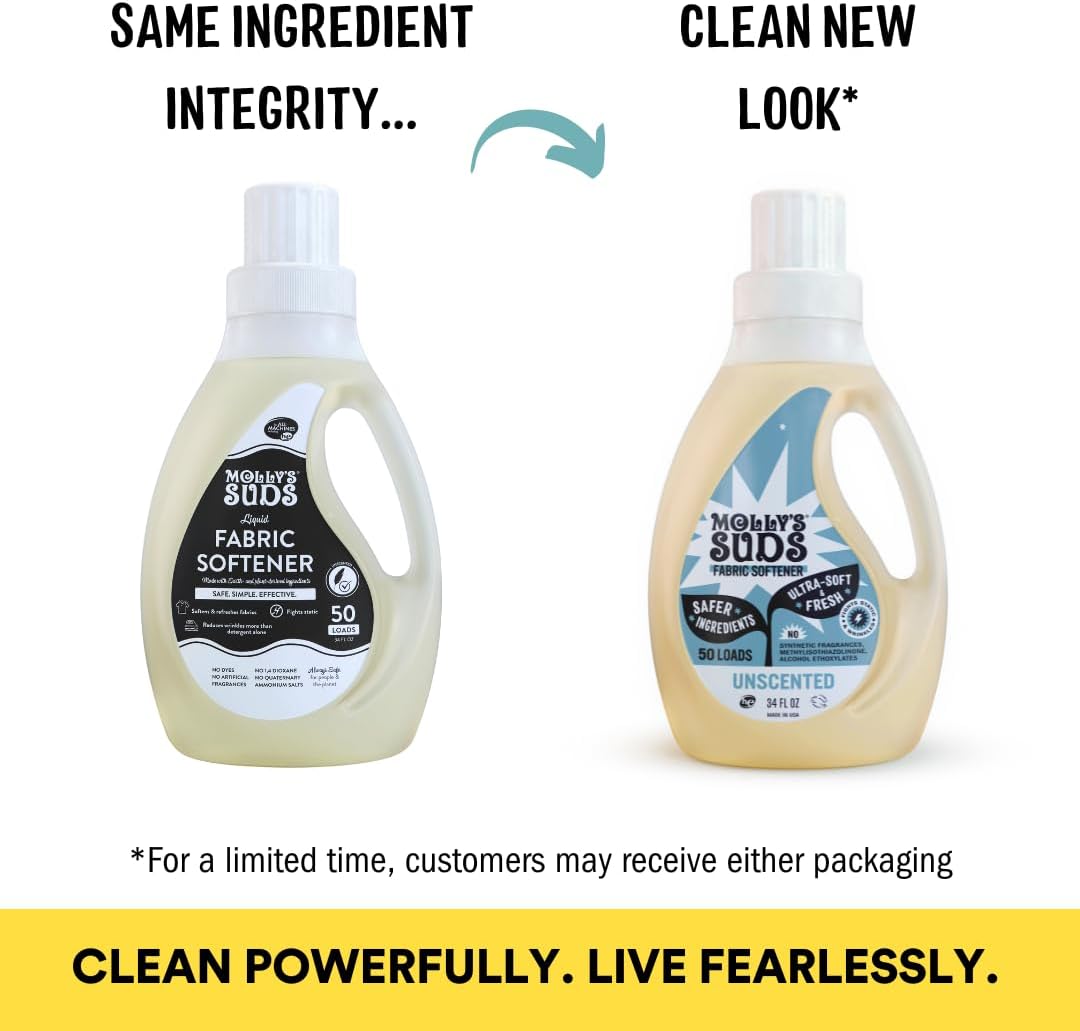 Molly’s Suds Fabric Softener Liquid for Sensitive Skin | Vinegar-Powered, Infused with Essential