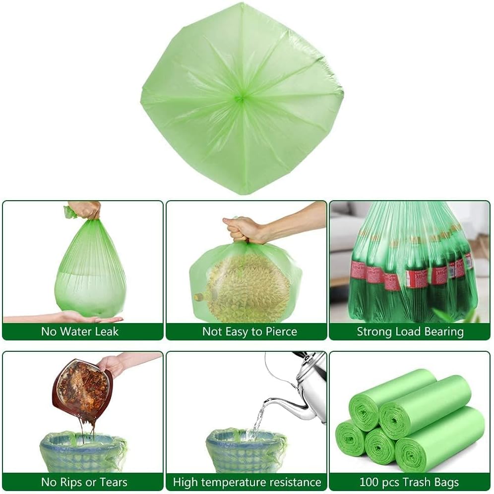 Small Trash Bags 1.2 Gallon (5L) - 120 Counts Garbage Bags, Unscented Compost Bags for Bathroom