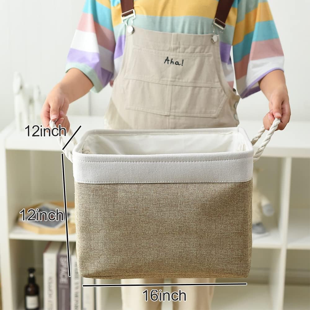TheWarmHome Organization and Storage Basket for Gifts Empty - 16x12x12 inch Cube Storage bin 3 Pack