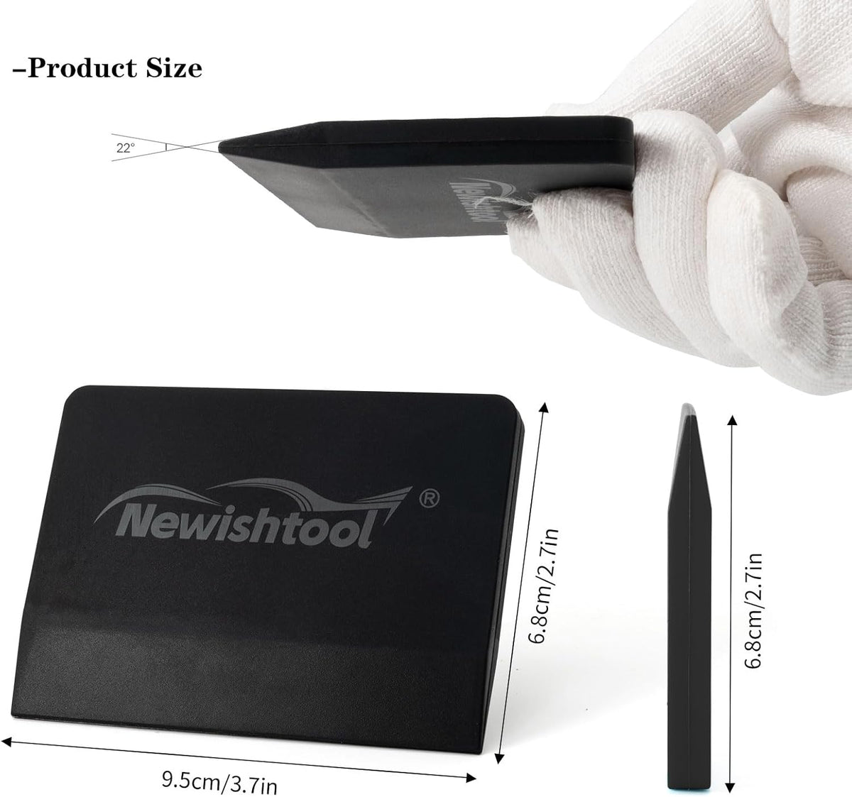 NEWISHTOOL Soft Silicone Squeegee, 2 PCS Small PPF Squeegee for Vinyl, Window Tint V-Blade Scraper