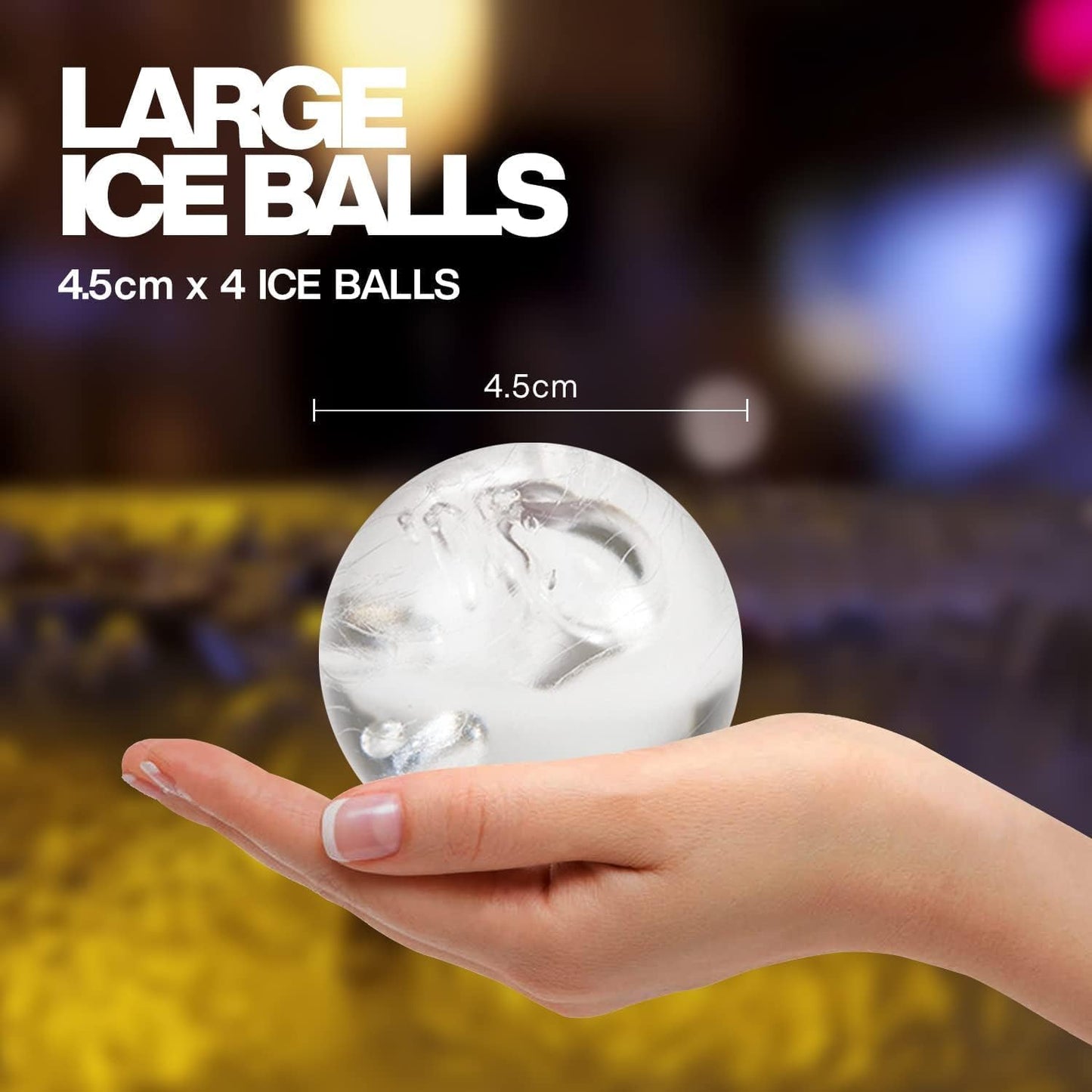 Housewares Solutions Froz Ice Ball Maker – Novelty Food-Grade Silicone Ice Mold Tray With 4 X 4.5cm