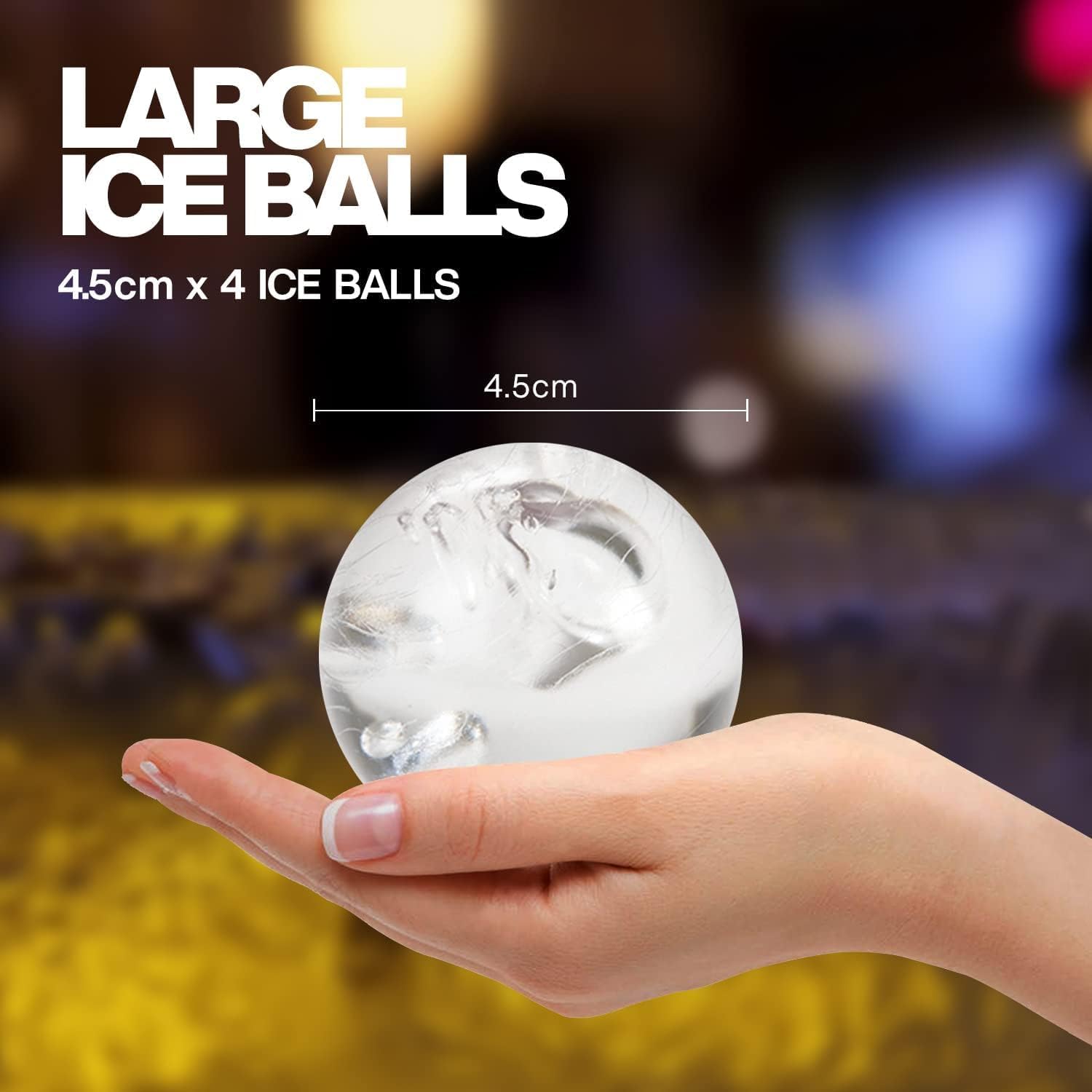 Housewares Solutions Froz Ice Ball Maker – Novelty Food-Grade Silicone Ice Mold Tray With 4 X 4.5cm