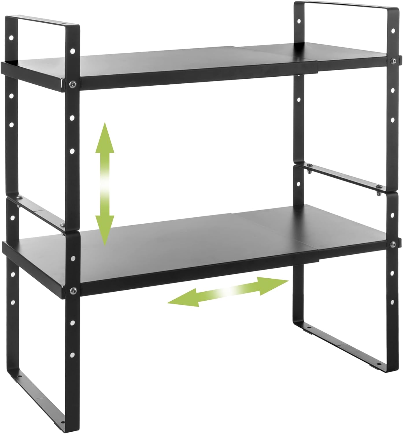 Expandable Cabinet Shelf Organizer Rack, Stackable Kitchen Countertop Organizer Storage Shelves