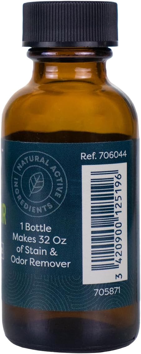 ALZOO Concentrated Stain & Odor Remover Refill Bottle, 100% Plant-Based Active Ingredients, 1.1 Fl.
