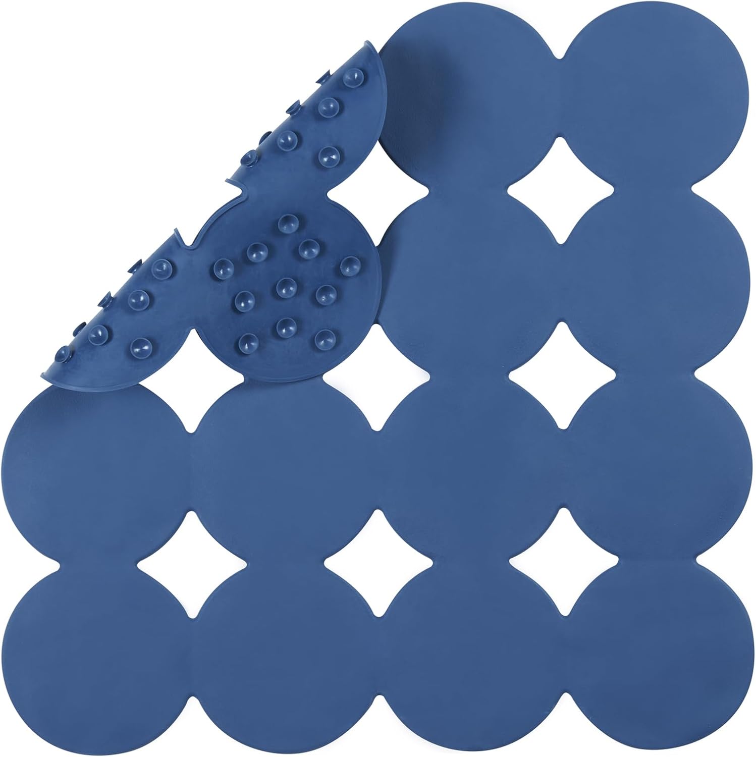 Square Shower Mat Nonslip - Rubber Bathtub Mat with Suction Cups for Inside Shower Bathroom Floor