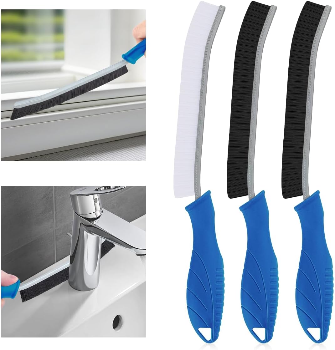 Hard Bristle Crevice Cleaning Brush-Thin Gap Scrub Brush, Small Cleaning Brush, Grout Brush