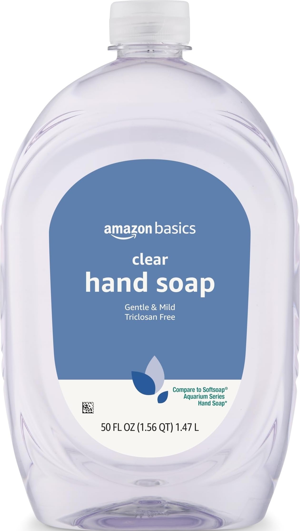 Amazon Basics Gentle & Mild Clear Liquid Hand Soap Refill, Triclosan-Free, Dermatologist-Tested, pH