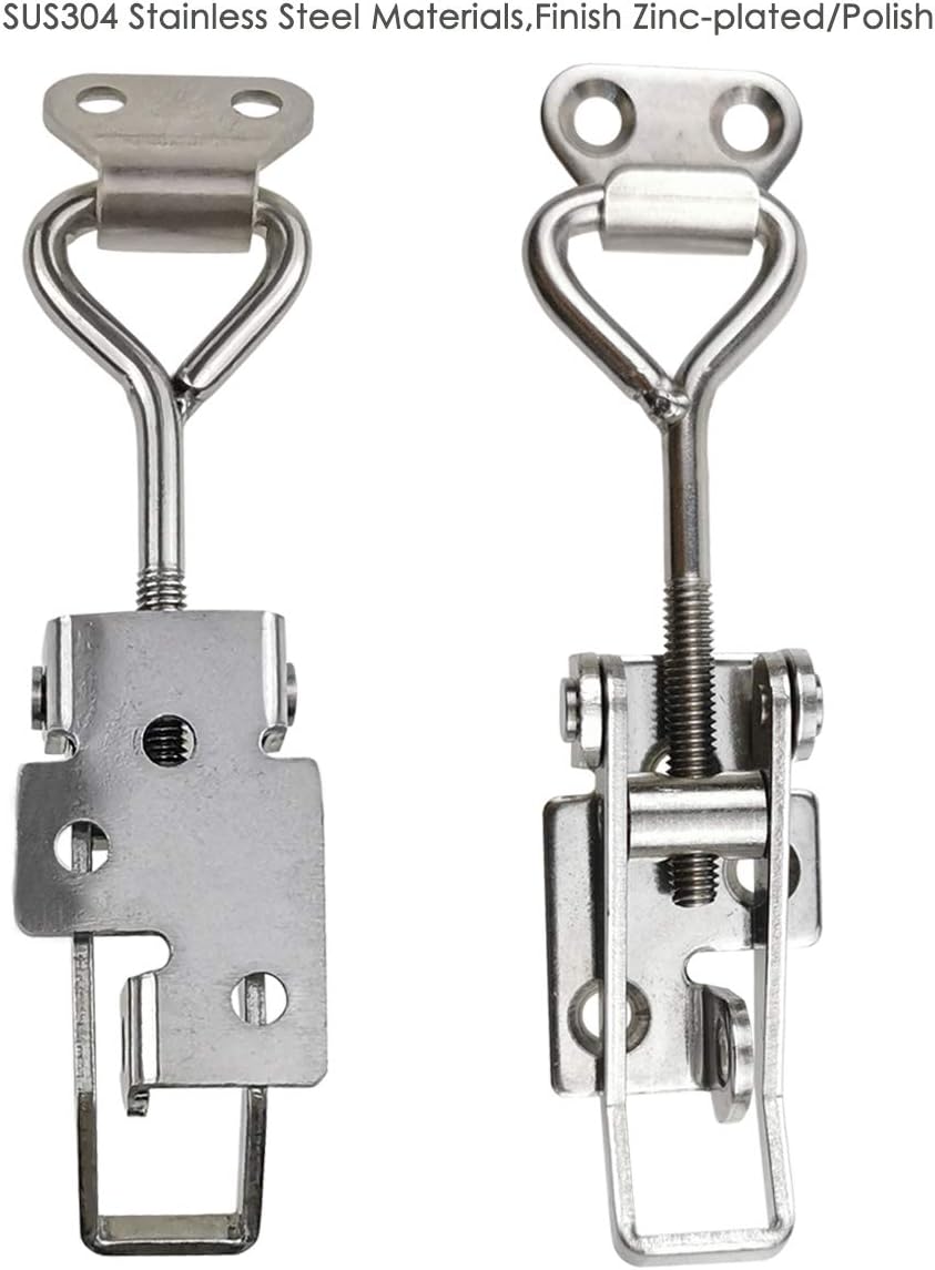 Adjustable Latch Buckle Cabinet Boxes Lever Handle Toggle Catch Latch Lock,Silver,Adjustable