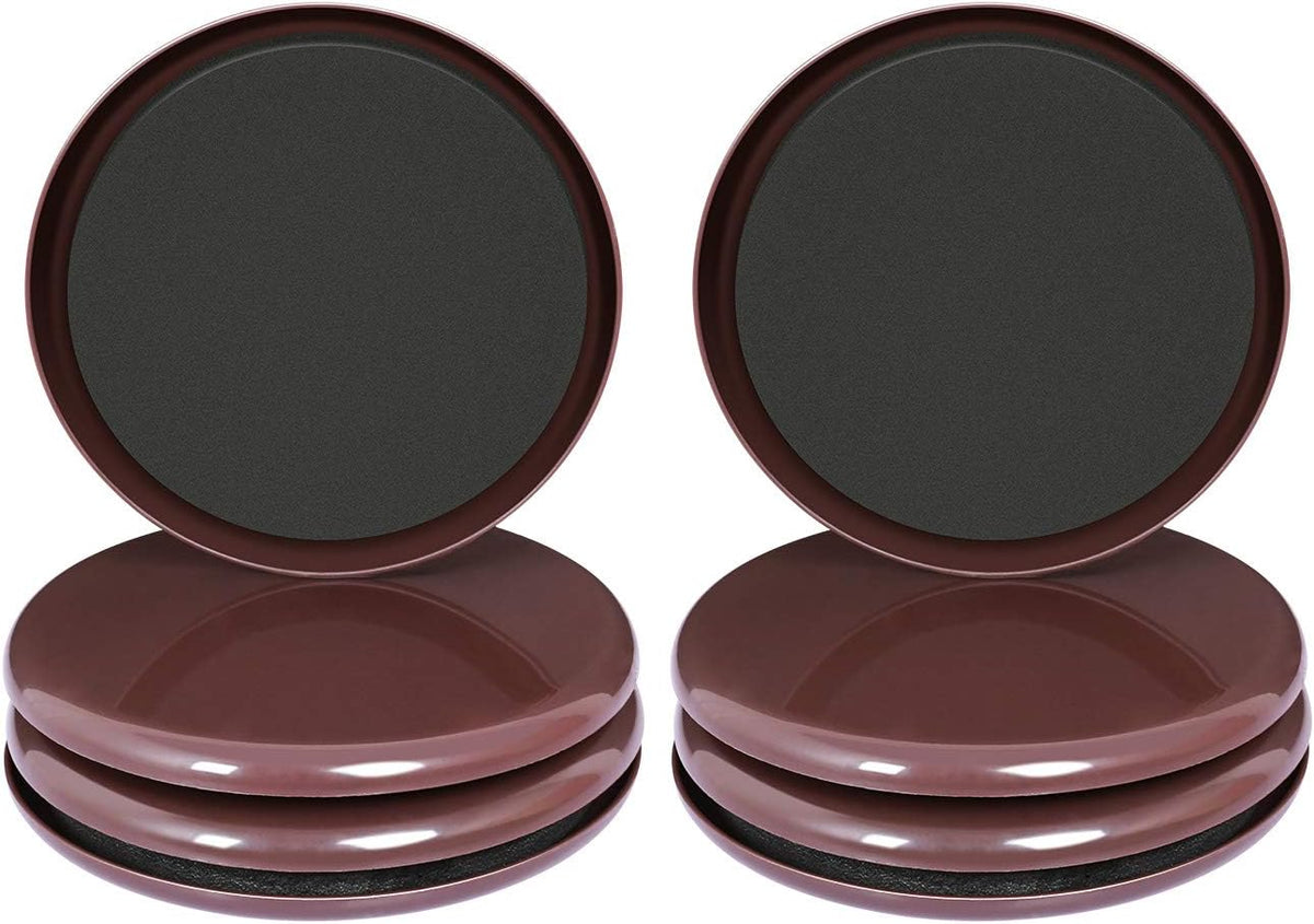 Ezprotekt 8 Pack Reusable Large Furniture Movers Sliders for Carpet, 5" Round Furniture Moving