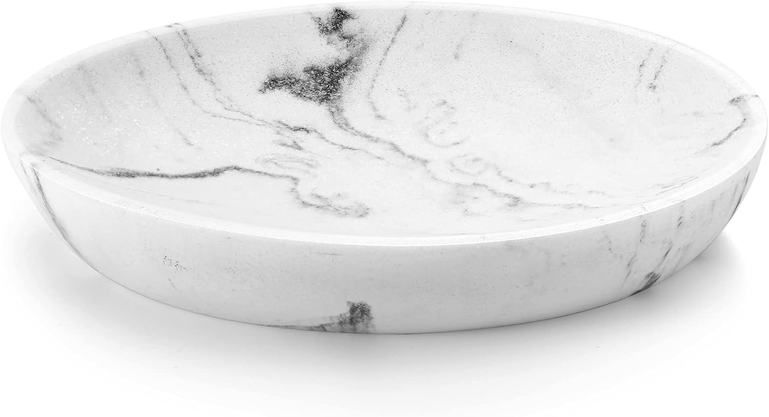 Luxspire Soap Dish, Resin Soap Tray Soap Holder Container Box, Marble Pattern Oval Soap Plate Case
