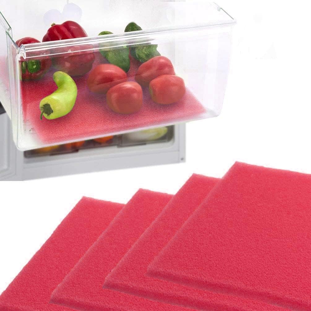 Dualplex® Fruit & Veggie Life Extender Liner for Fridge Refrigerator Drawers, 12x15 Inches (4 Pack)