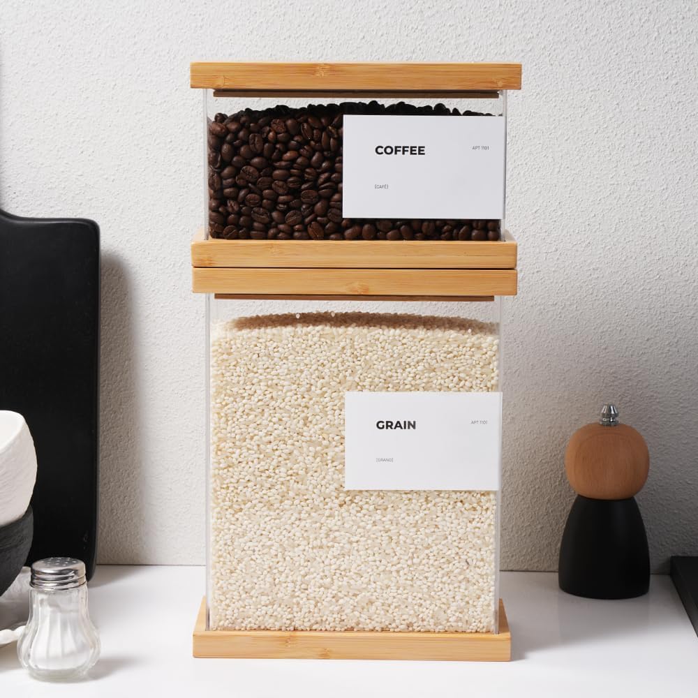 APT 1101 Bamboo Food Dispenser | Kitchen Organizers and Storage | Airtight Pantry Organizers and