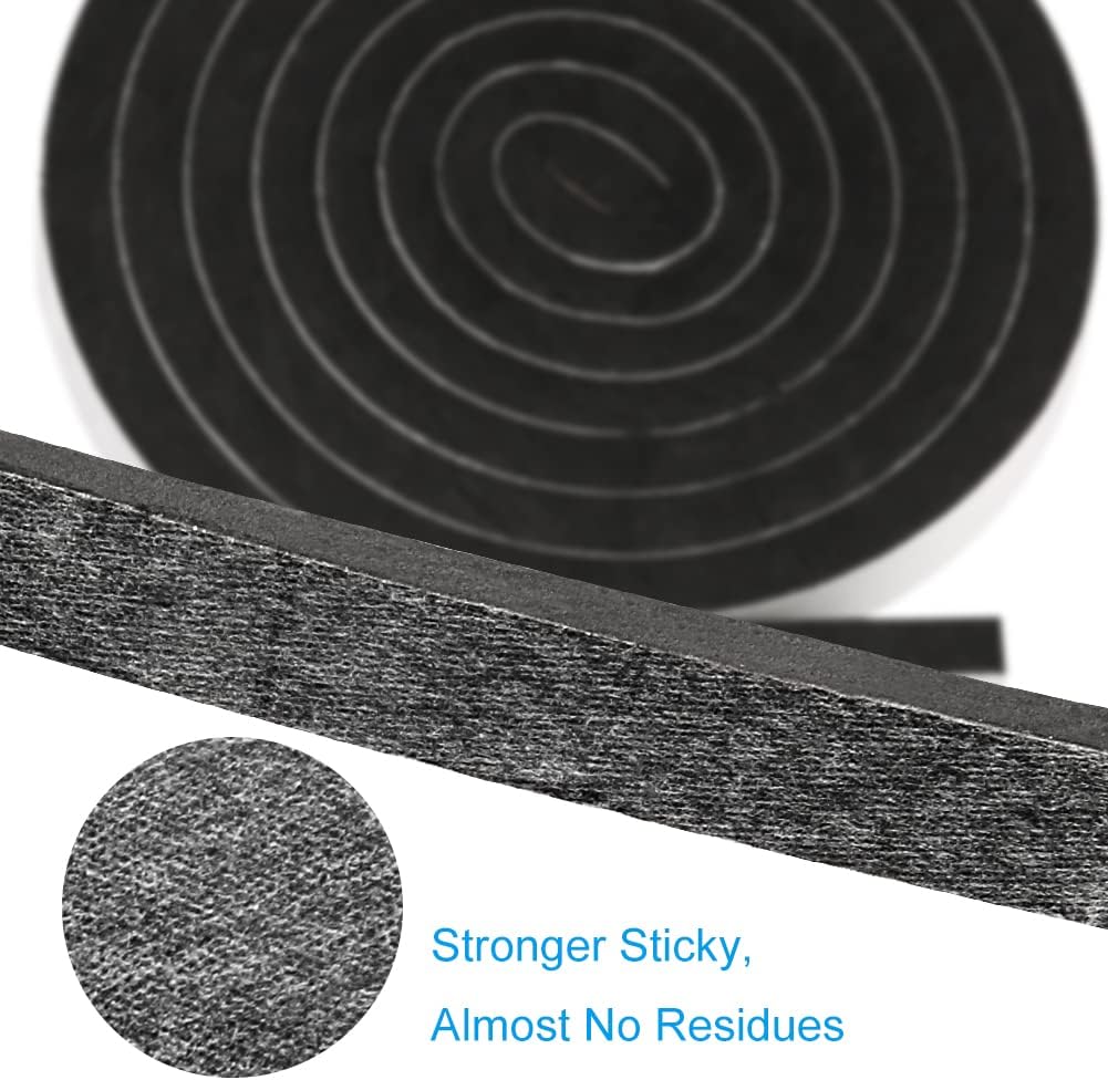 Weather Stripping Door Seal, 1/2 Inch Wide X 3/8 Inch High Density Foam Tape Weather Strip for Door