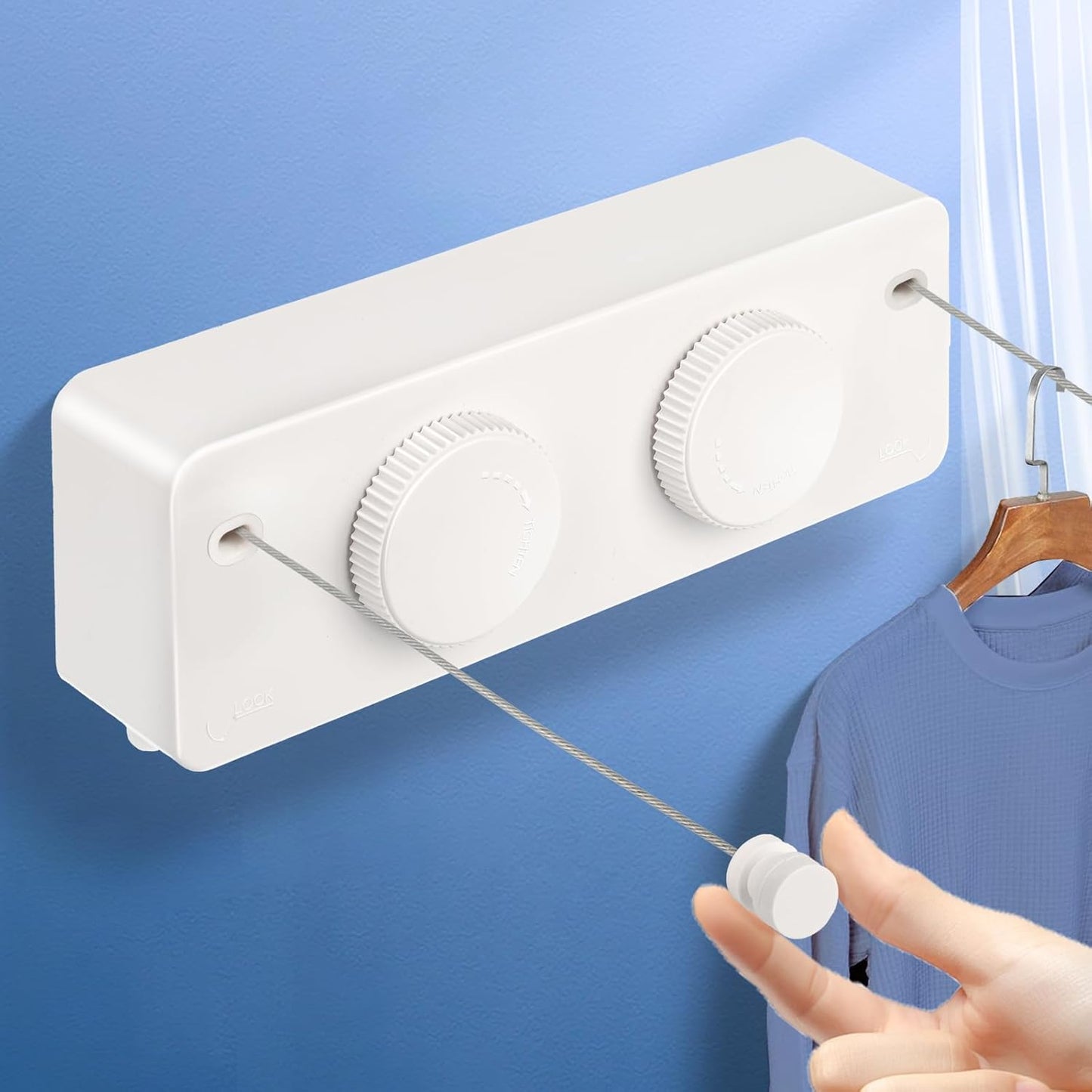Retractable Clothesline Indoor Outside Heavy-Duty, Upgrade 304 Double Stainless Steel Shower Room