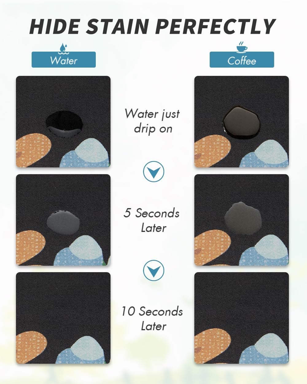 AMOAMI Coffee Mat Hide Stain Rubber Backed Absorbent Dish Drying Mat for Kitchen Counter - Bar