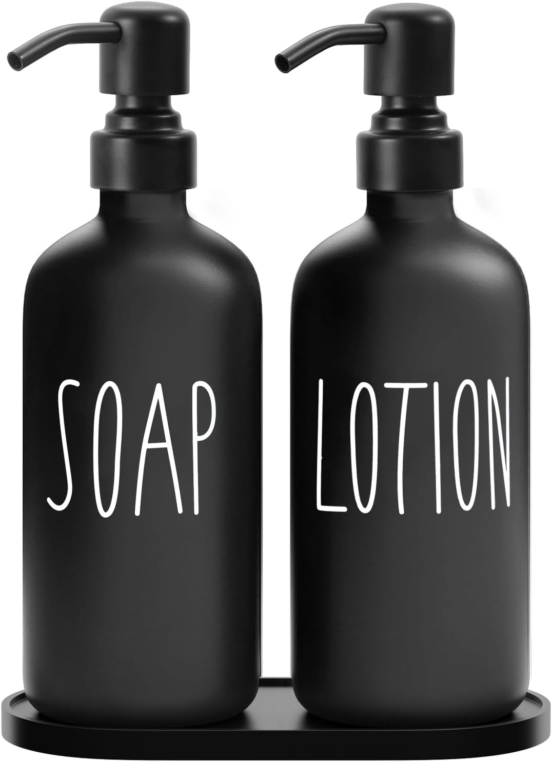MOMEEMO Black Soap Dispenser Bathroom, Contains Lotion and Hand Soap Dispenser, Suitable for