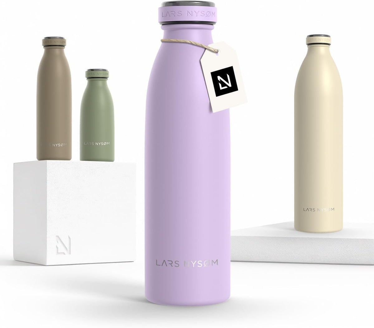 LARS NYSØM Stainless Steel Insulated Water Bottle 12oz 17oz 25oz 34oz 51oz | Insulated Thermo Flask