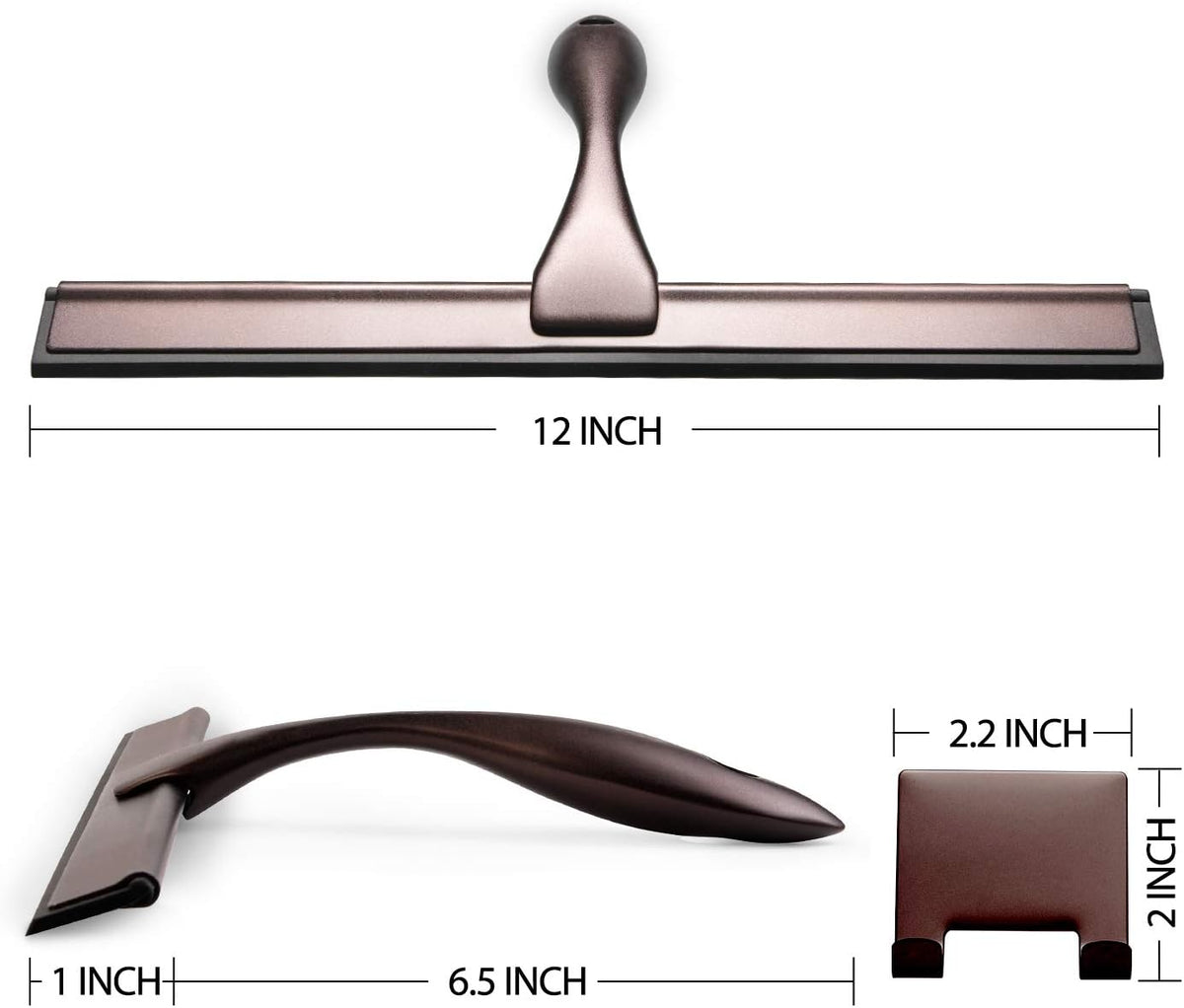 Hiware All-Purpose Shower Squeegee for Shower Doors, Bathroom, Window and Car Glass - Bronze