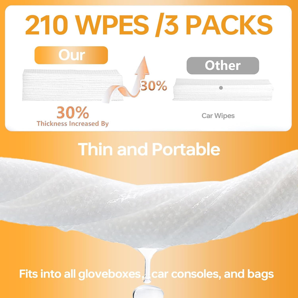 Car Wipes Extra Large 8" x 8" Car Interior Cleaning Wipes Leather Wipes For Car Car Glass Wipes