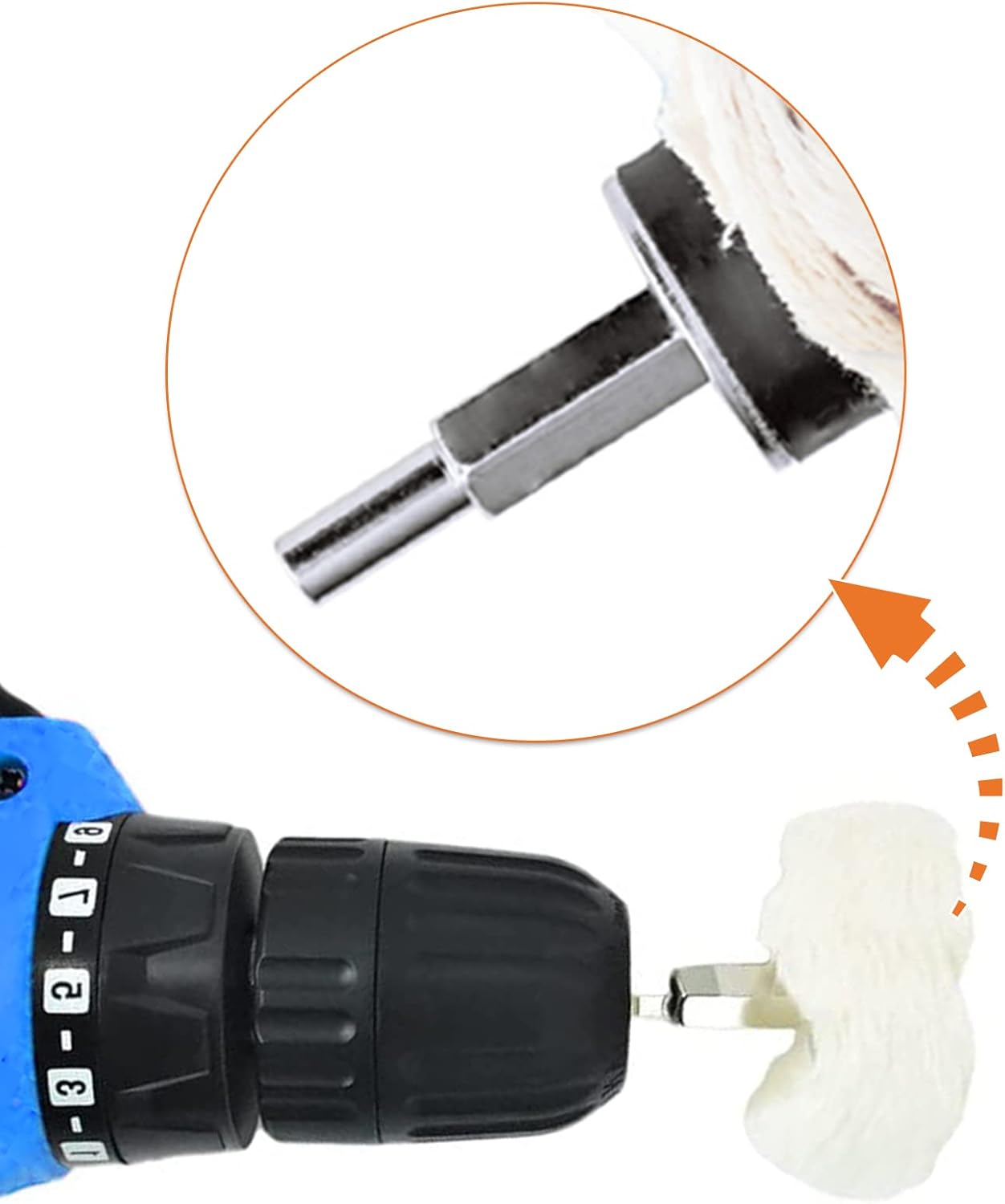 Polishing Pad Buffing Wheel Kit 17 Pack, for Drill for Metal Aluminum Stainless Steel Chrome Wood