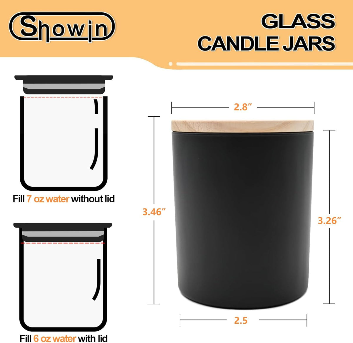 Thick Candle Jars for Making Candles 12 Pcs, 7 OZ Empty Jars with Wood Lids for Candle Making