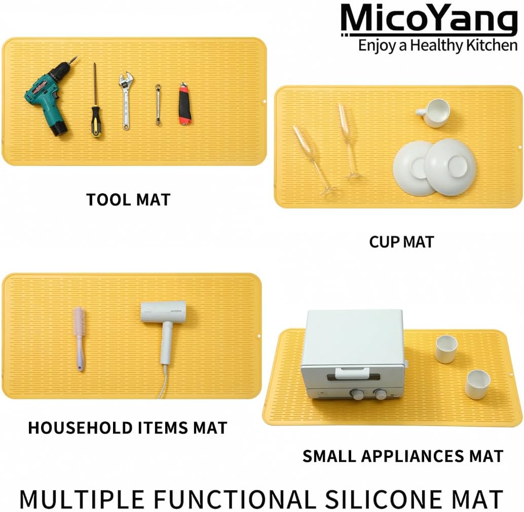 Silicone Dish Drying Mat for Multiple Usage,Easy clean,Eco-friendly,Heat-resistant Silicone Mat for
