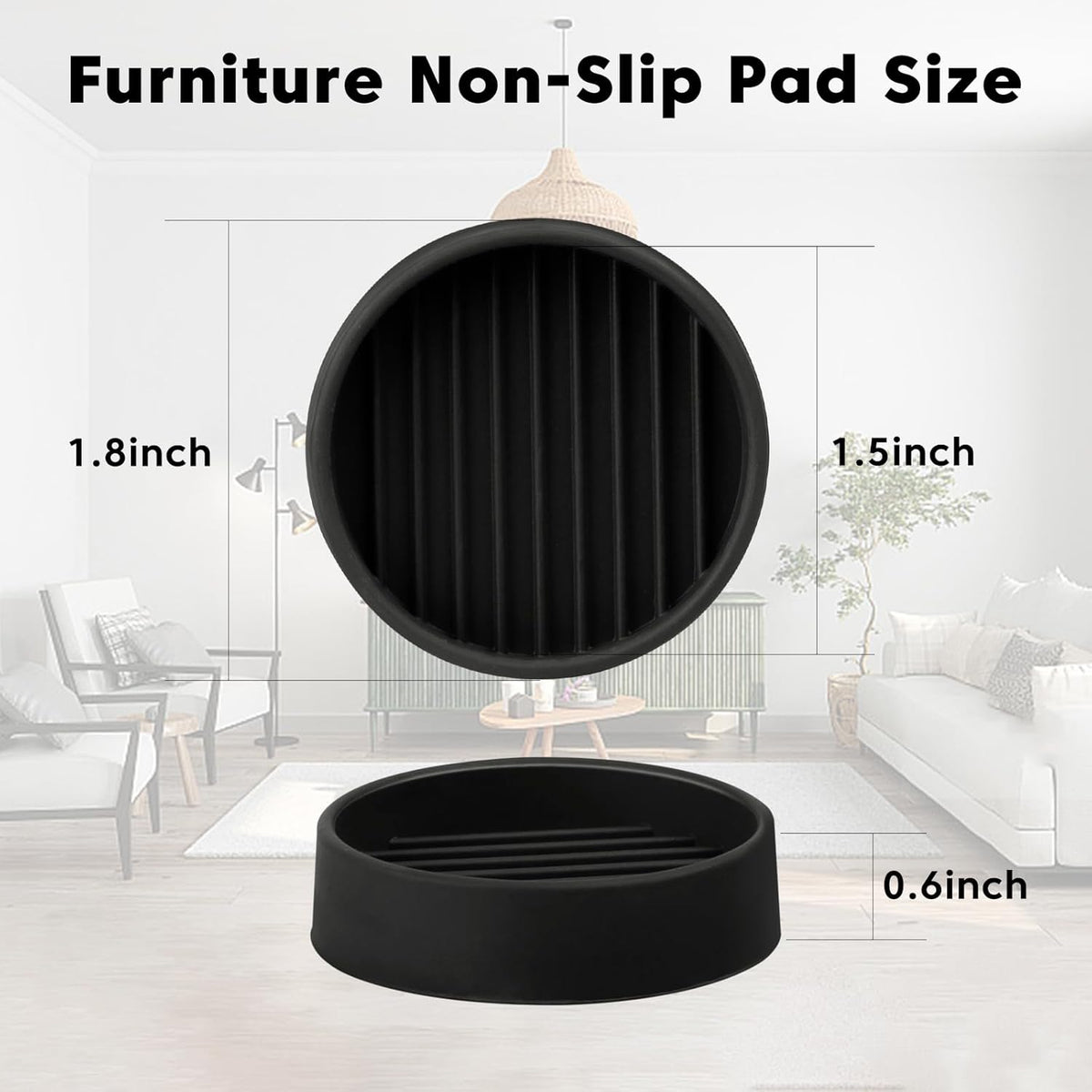 Rubber Furniture Pads Non Slips Furniture Casters Cup Chair Leg Floor Protectors for Bed Sofa Table