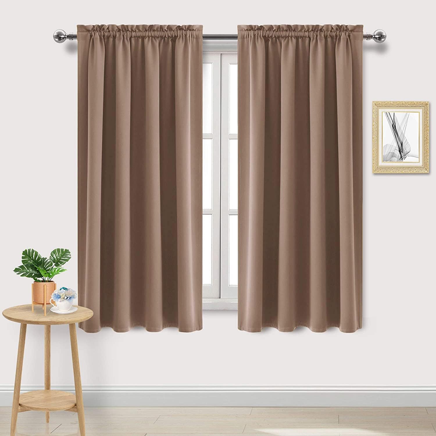 DWCN Blackout Curtains Room Darkening Thermal Insulated Bedroom Curtains Window Curtain Panels, 52