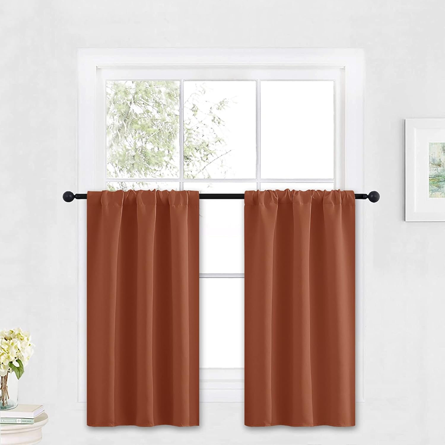 RYB HOME Small Curtains Blackout - Privacy Energy Efficiency Mini Curtains for Kids Bedroom RV