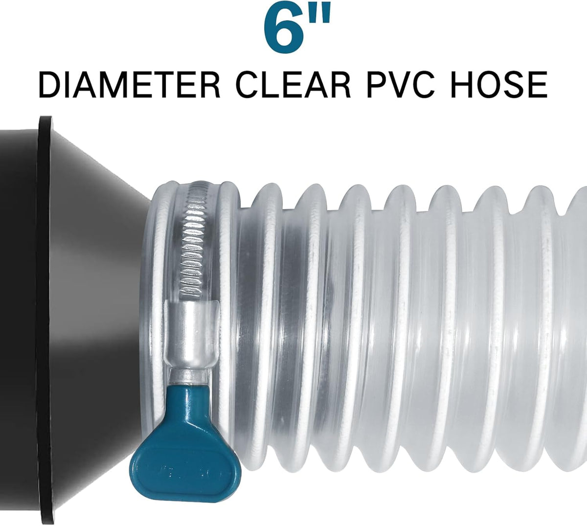 PVC Dust Collection Hose 6" x 5'- Heavy PVC Fume Collection Hose for Workshop, Woodworking, Dust