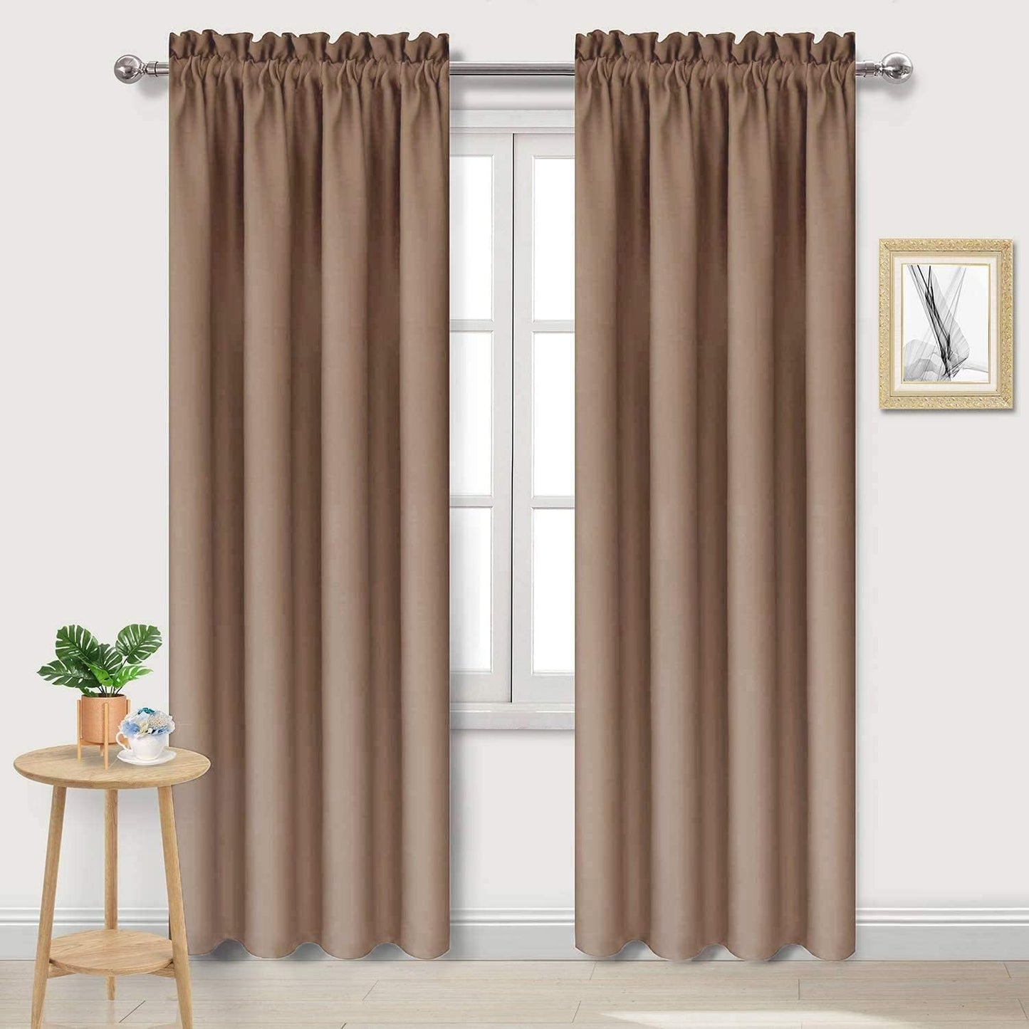 DWCN Blackout Curtains Room Darkening Thermal Insulated Bedroom Curtains Window Curtain Panels, 38