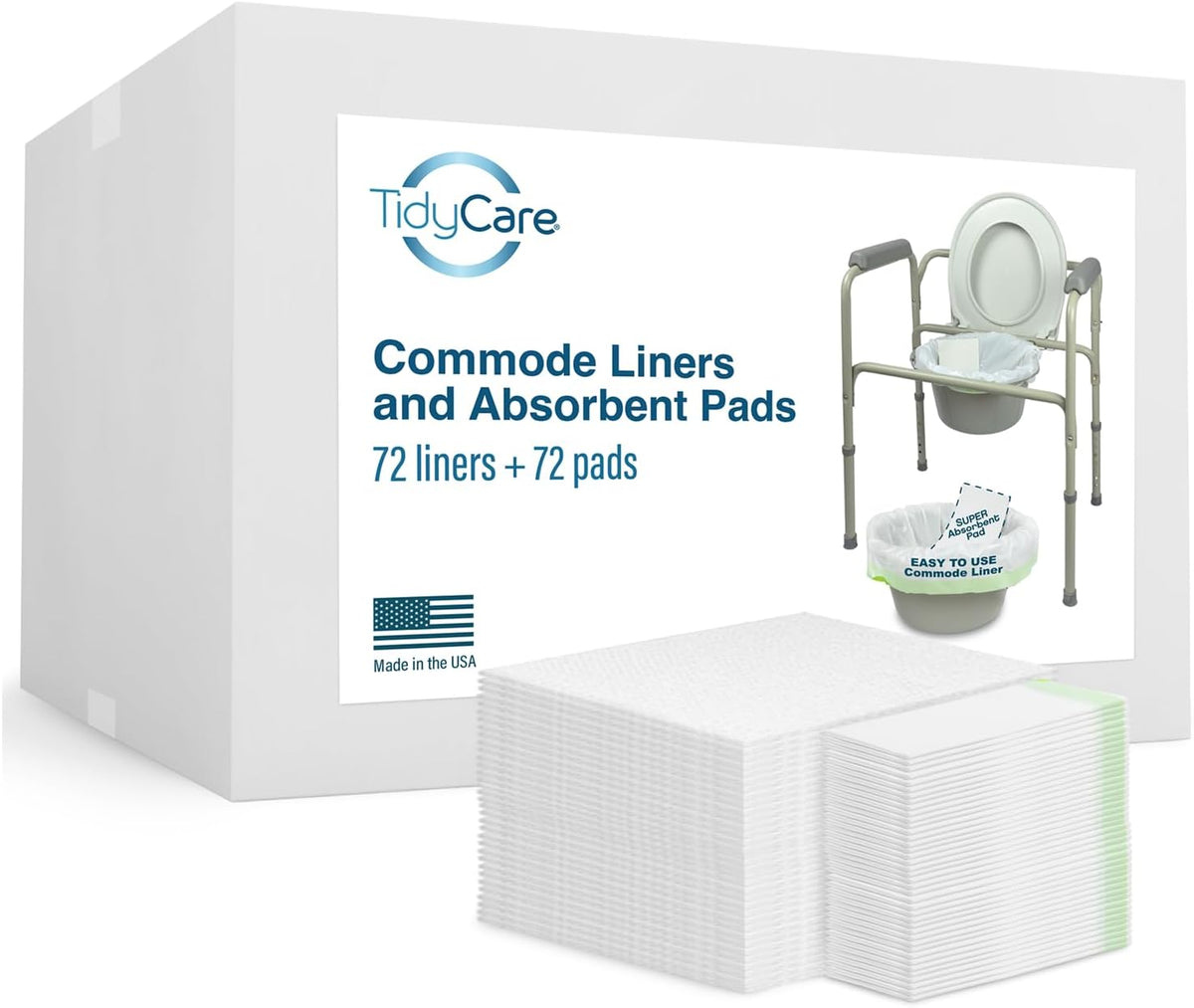 Disposable Bedside Commode Liners and Pads for Portable Toilet Chair Seat Bucket and Bedpan | Combo