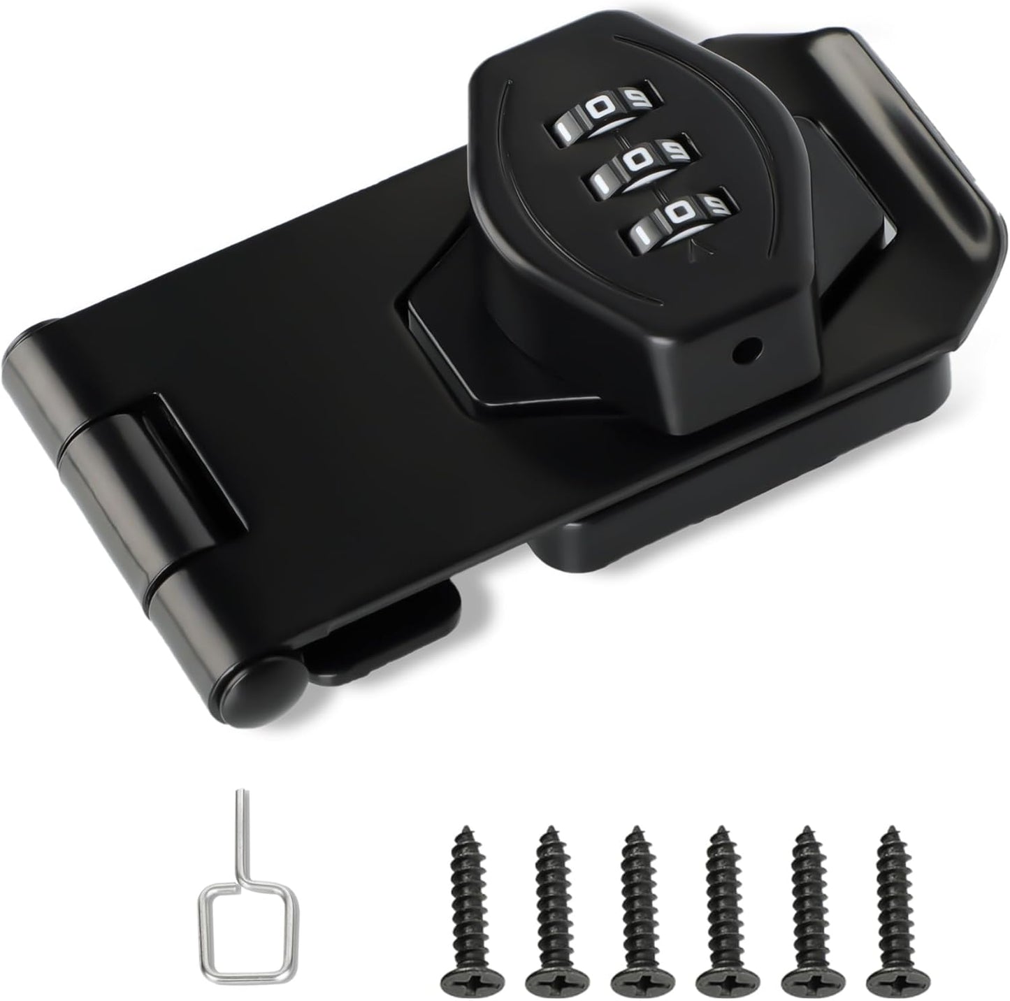 Password Rotary Hasp Locks, Digit Combination Lock Door Security Slide Latch Door Lock for Drawers