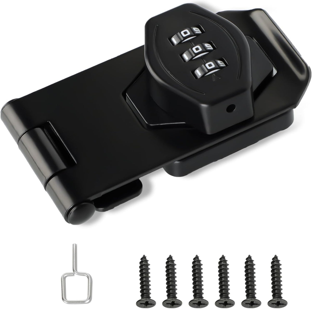 Password Rotary Hasp Locks, Digit Combination Lock Door Security Slide Latch Door Lock for Drawers