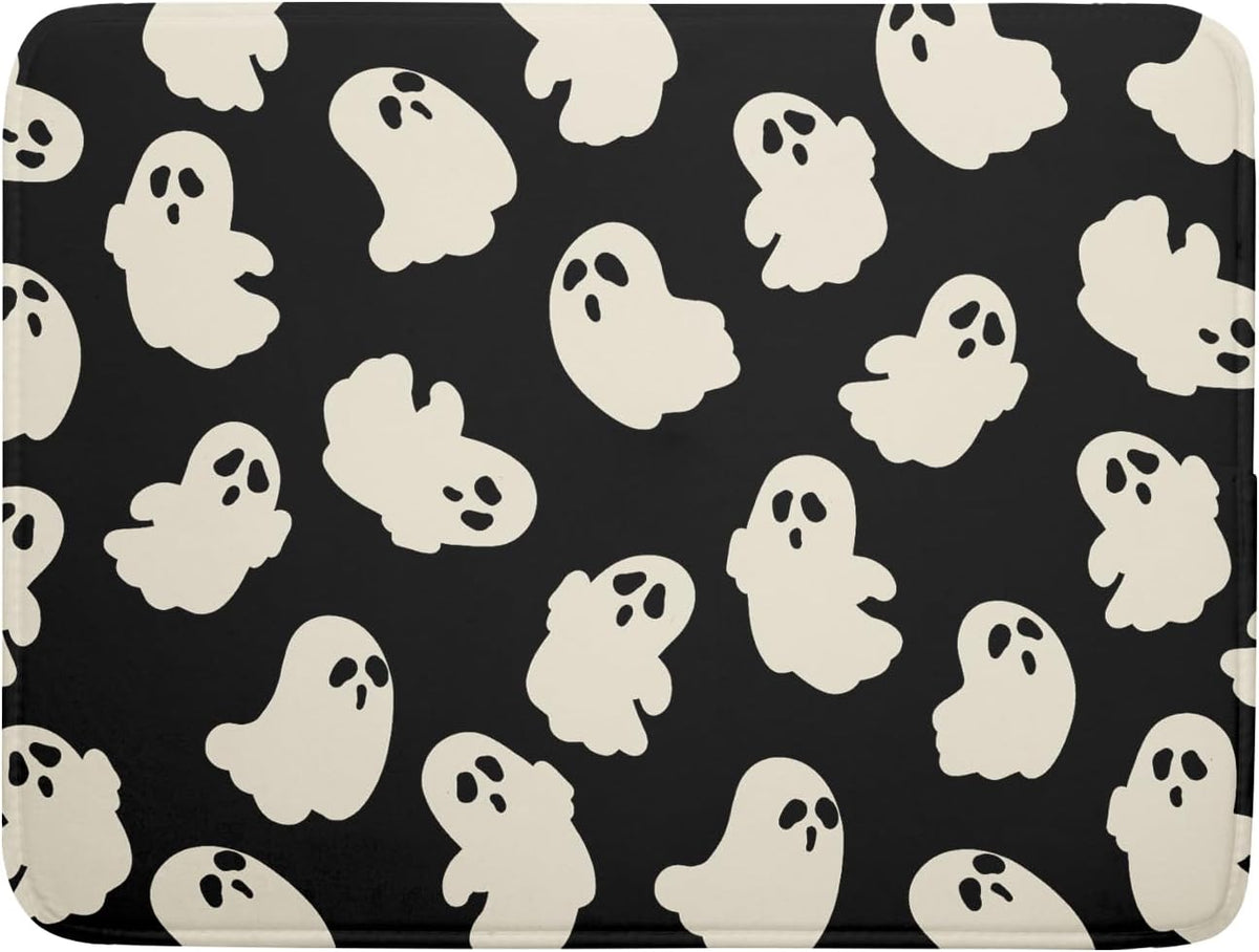 Halloween Ghosts Dish Drying Mat for Kitchen Counter Halloween Cute Ghost Drying Dish Mat 18”x24”