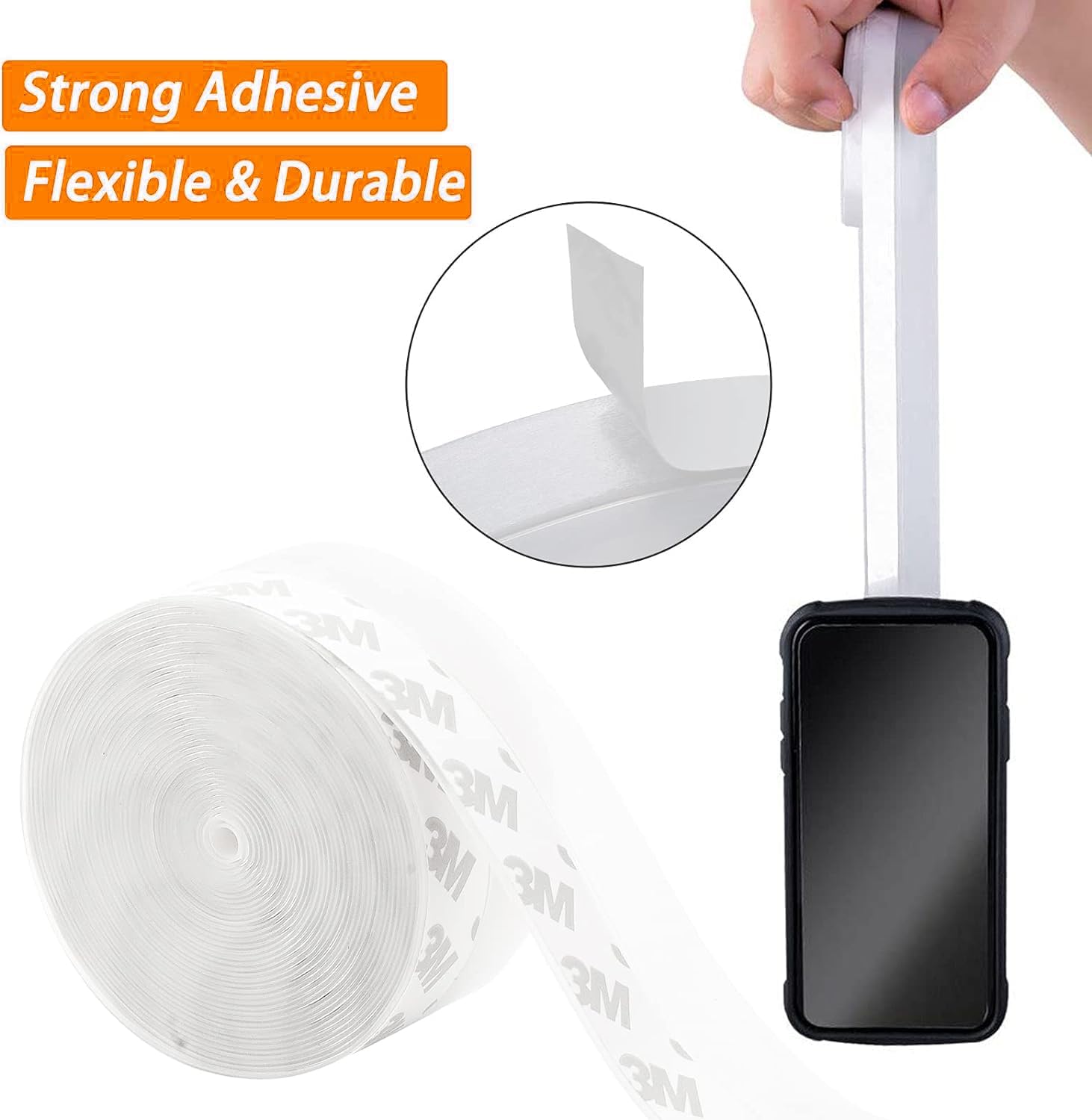 39.37 Ft Door Weather Stripping Door Seal Strip Tape,Silicone Door Draft Stopper,Self Adhesive