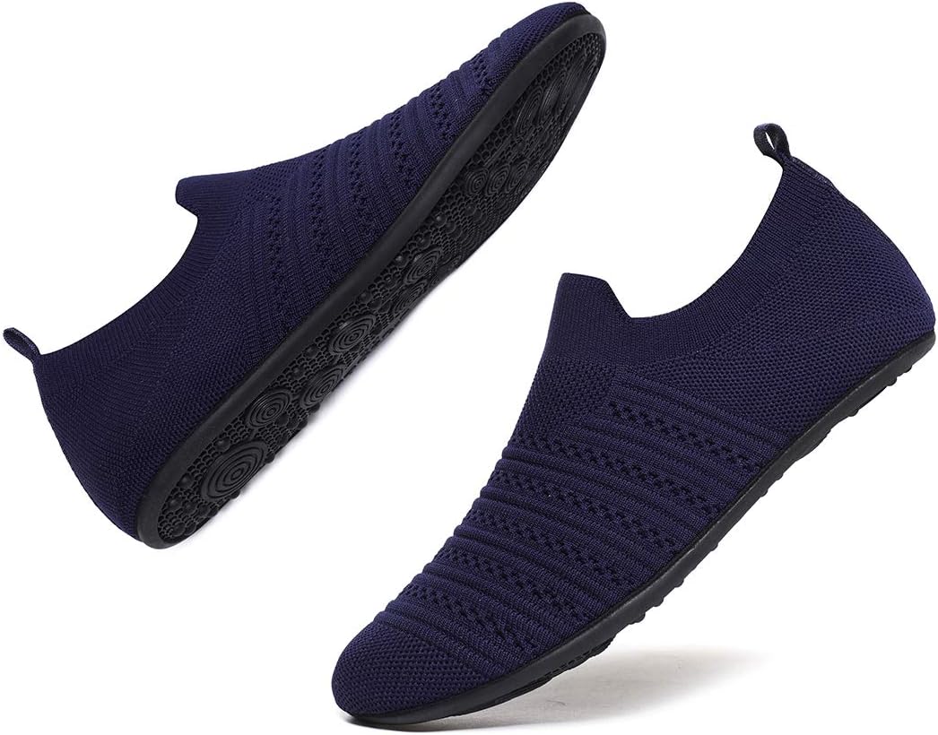 QZKDM Lightweight Slip on Grip Indoor House Slippers Barefoot Non Slip Home Exercise Yoga Shoes for