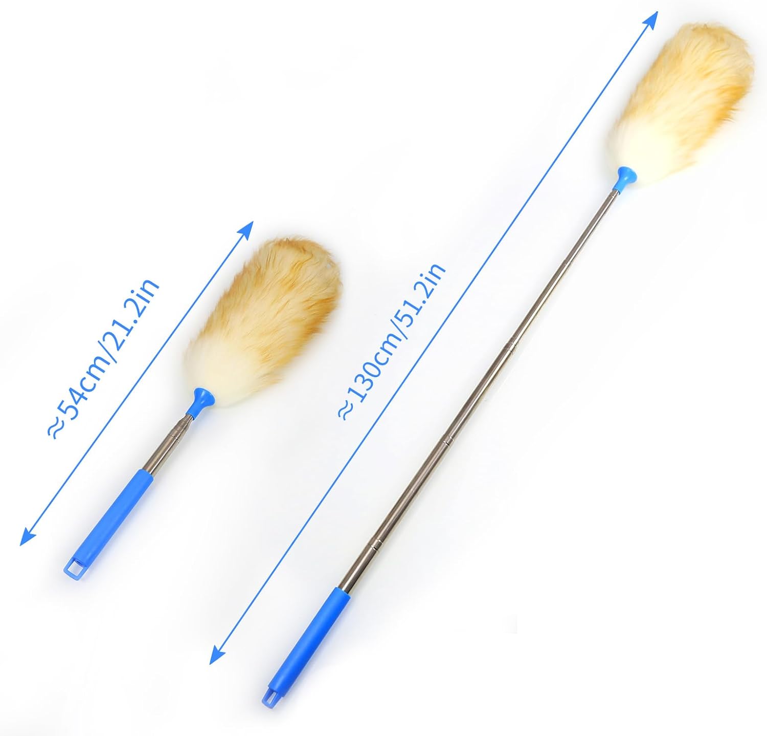 Wool Lambswool Extendable Cleaning Brush Duster 21.2-51.2in,Anti-Static with Stainless Steel
