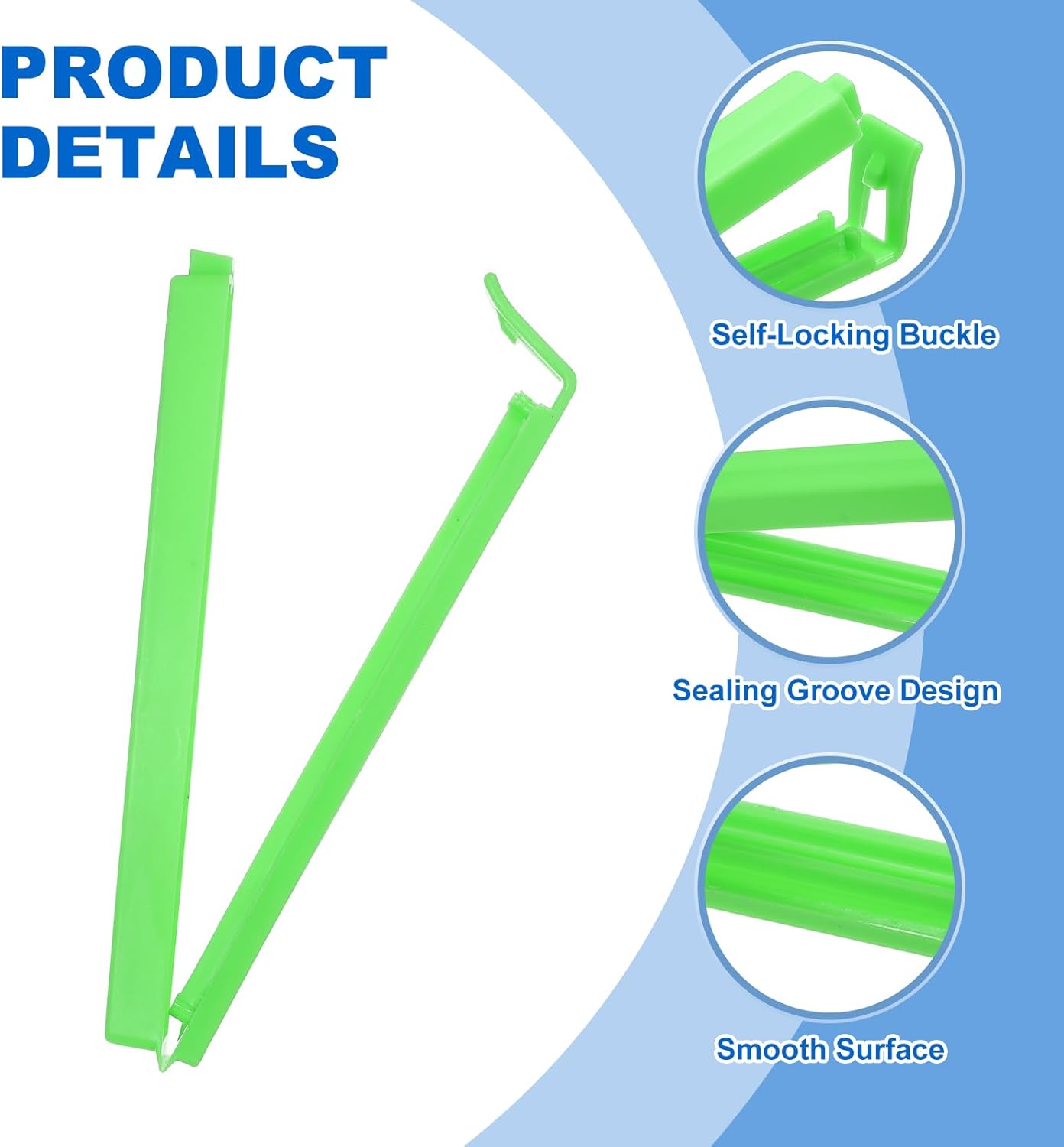 PATIKIL Sealing Clips 4.3 Inch, 10 Pack Reusable Plastic Bag Clip Clamp Sealer for Food Storage