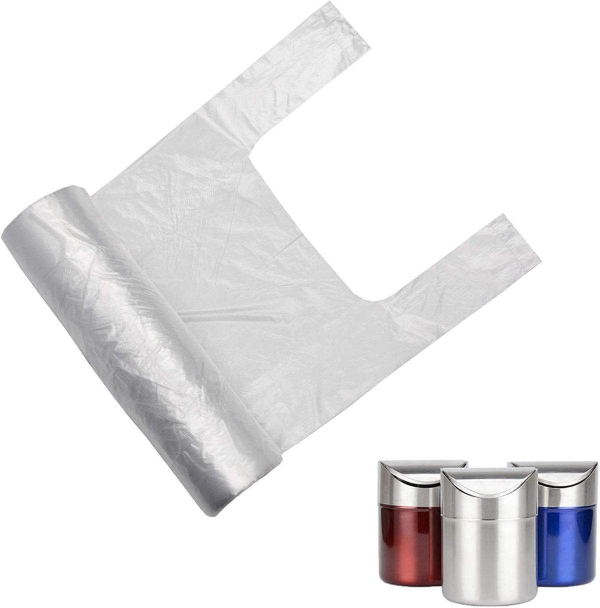 Mini Trash Bags 1.6 Liter/0.4 Gal- 200 Count Tiny Clear Trash Can Liners for Countertop, Desktop