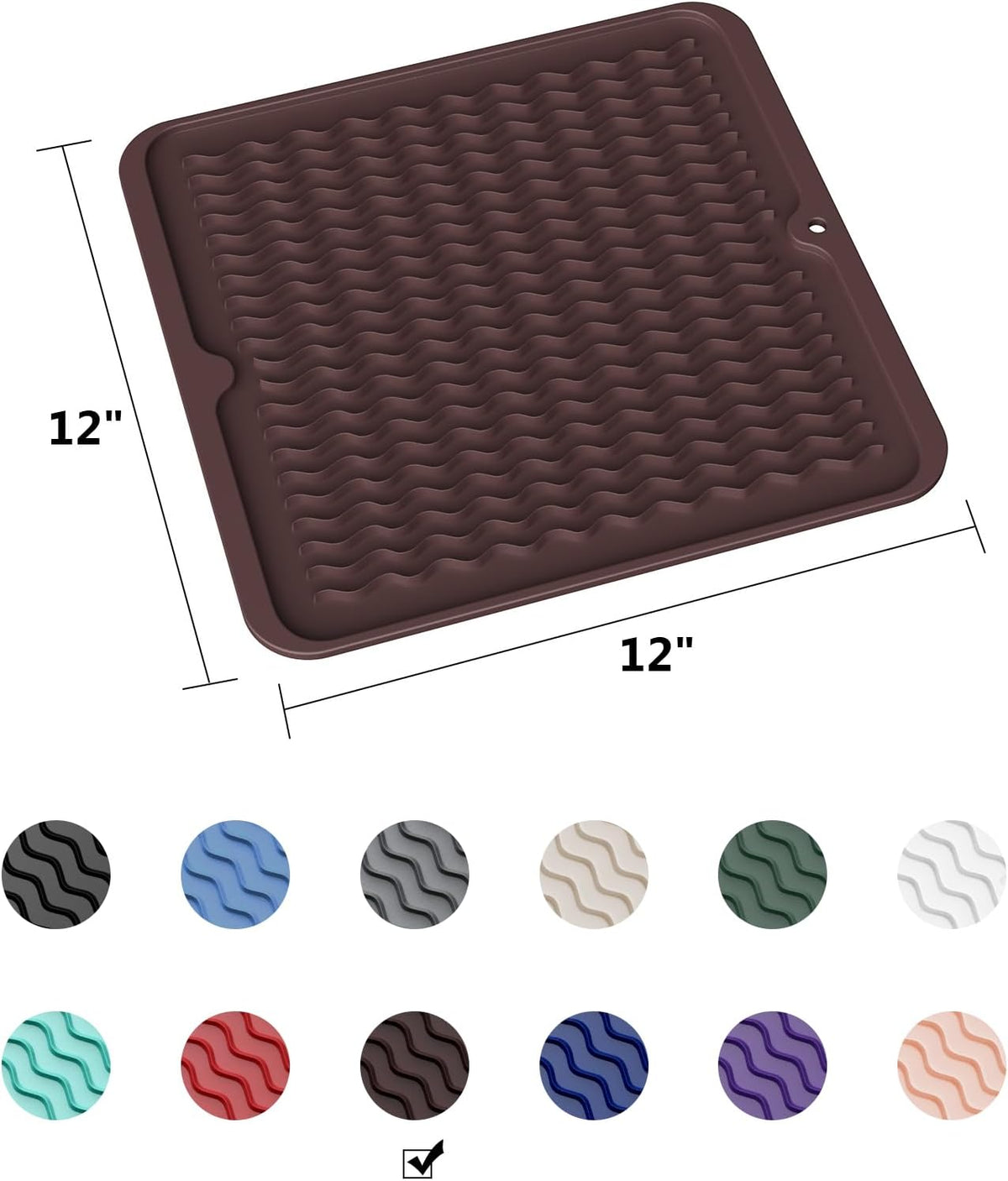 ZLR Silicone Dish Drying Mat for Kitchen Counter, Eco-Friendly Fast Dry Dish Mat, Easy Clean Multi