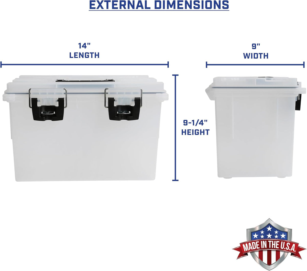 Sheffield 12767 XL Storage Bins With Lids, 4-Pack Stackable Storage Bins, Made in USA, Lockable and
