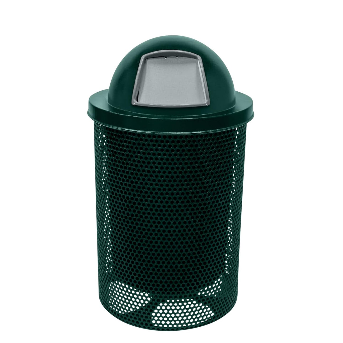 COATEDOUTDOORFURNITURE Coated Outdoor Furniture 32-Gallon Heavy-Duty Punched Steel Round Trash