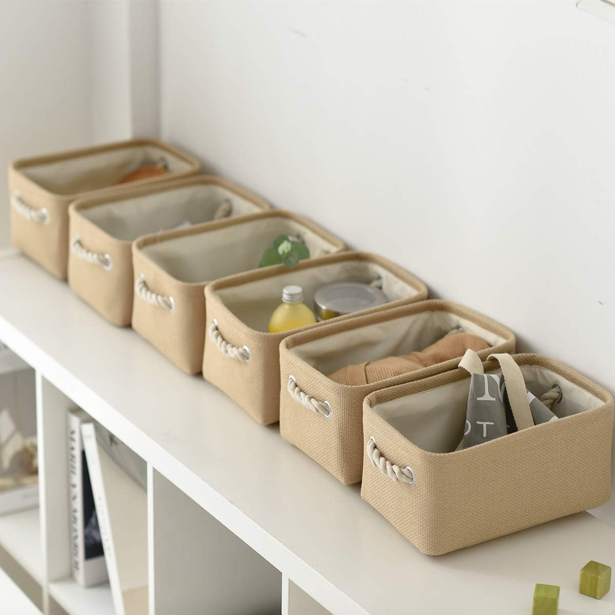 TheWarmHome Storage Basket for Organizing - Small 6 Pack 11.8x7.8x5.2 inch Fabric Storage Cubes