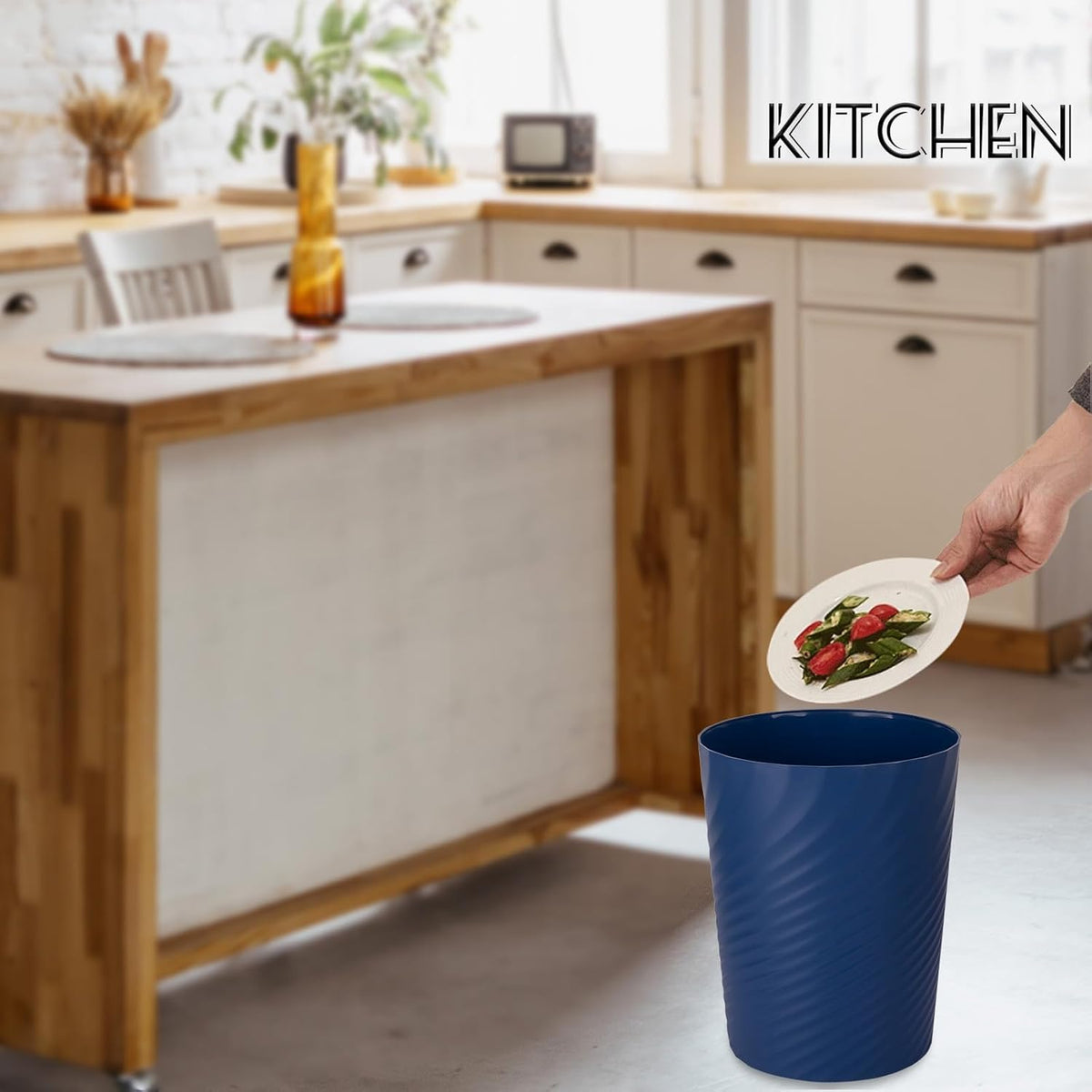UUJOLY Plastic Small Trash Can Wastebasket, Garbage Container Basket for Bathrooms, Laundry Room