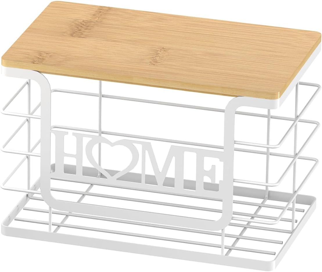 Trash Bag Holder, Thipoten Trash Bags Dispenser with Bamboo Top, Suitable for Garbage Bags